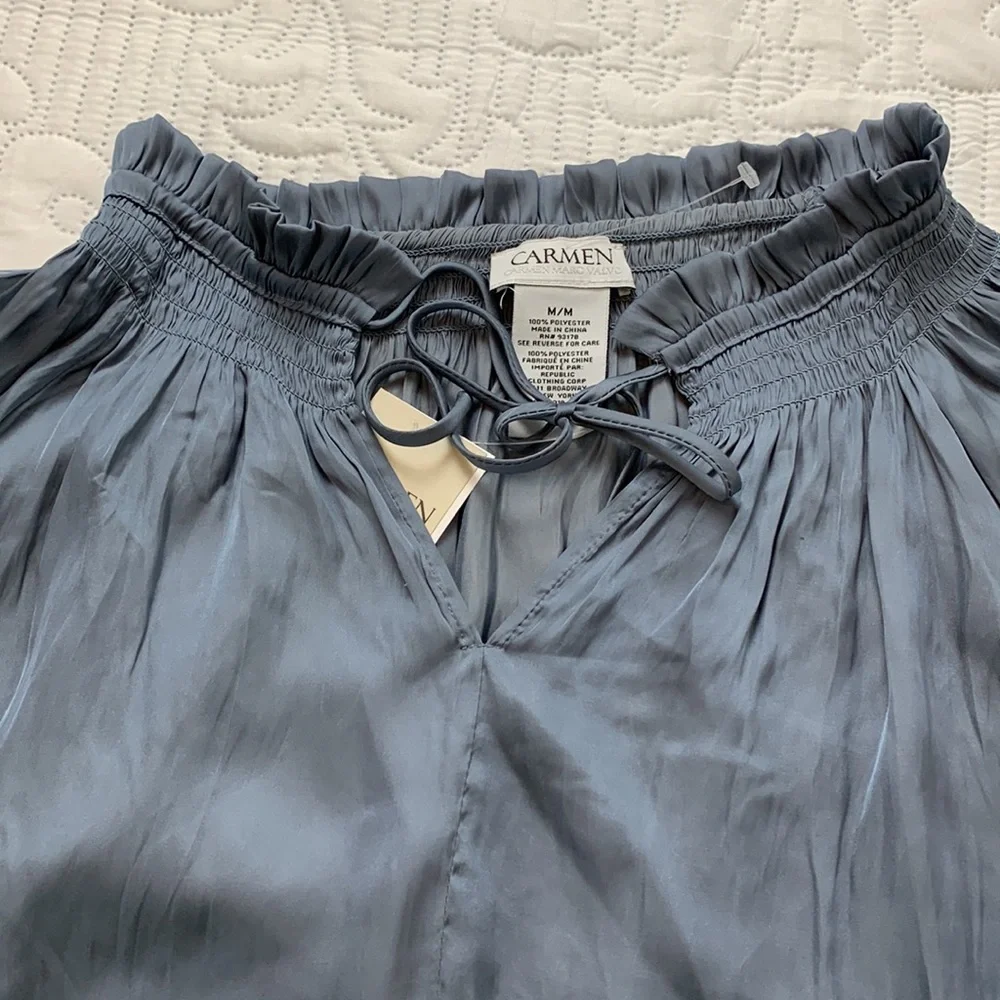 NWT Carmen Marc Valvo Peasant Blouse - Picture 3 of 8